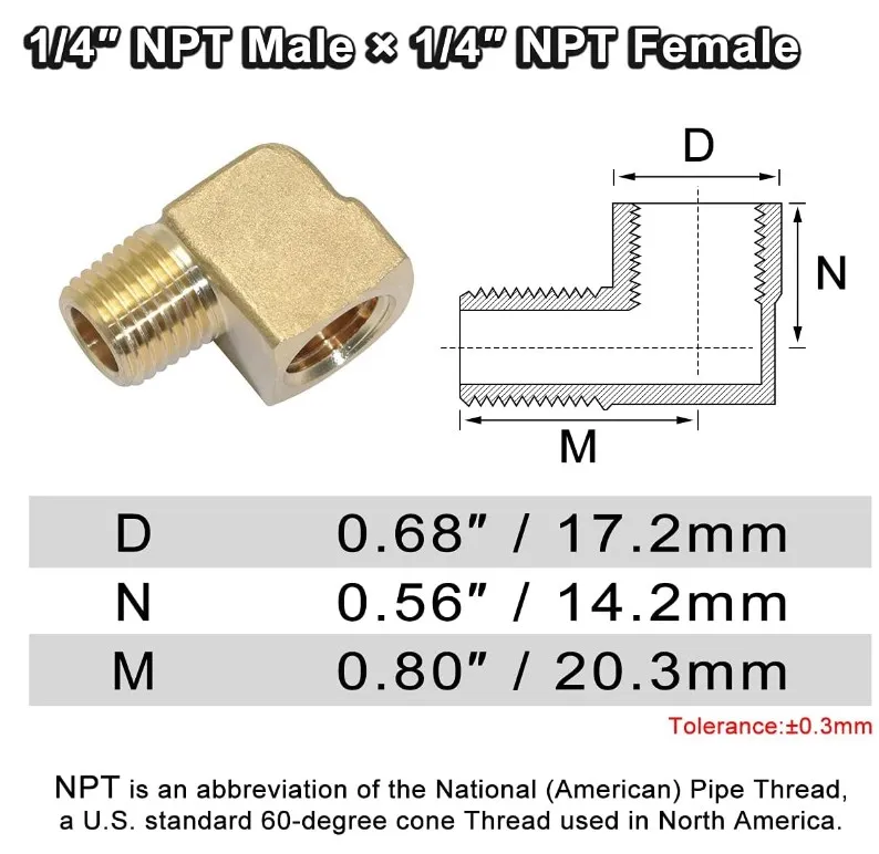 Construction en laiton NPT 3/8 